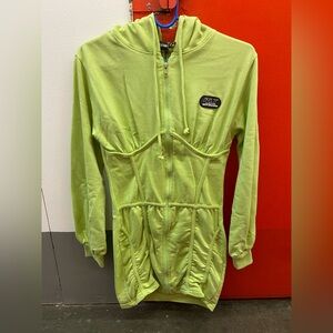 PrettyLittleThing Lime Green High Low Dress